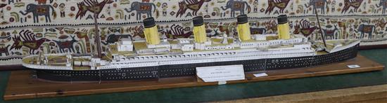 A large card model of The Titanic